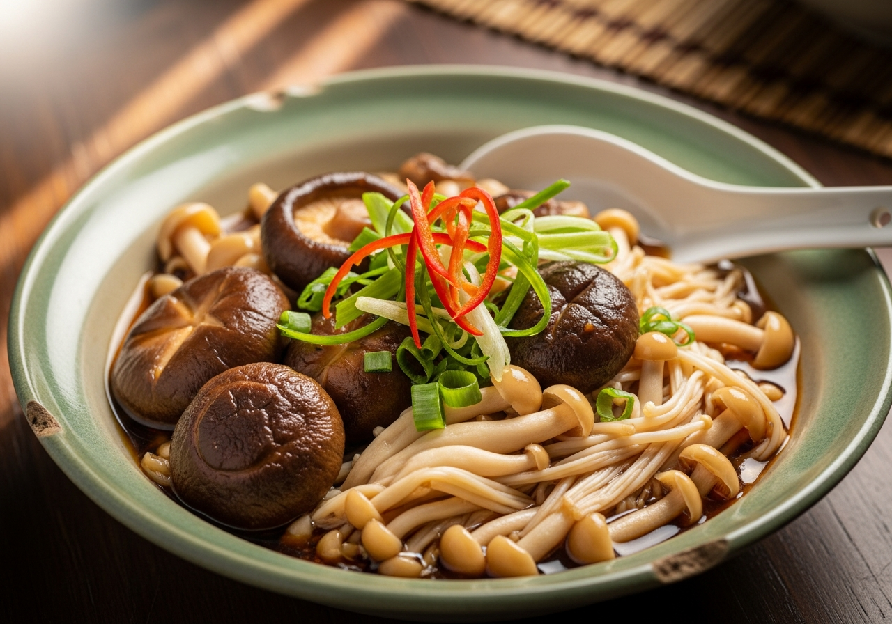 Nấm hấp xì dầu