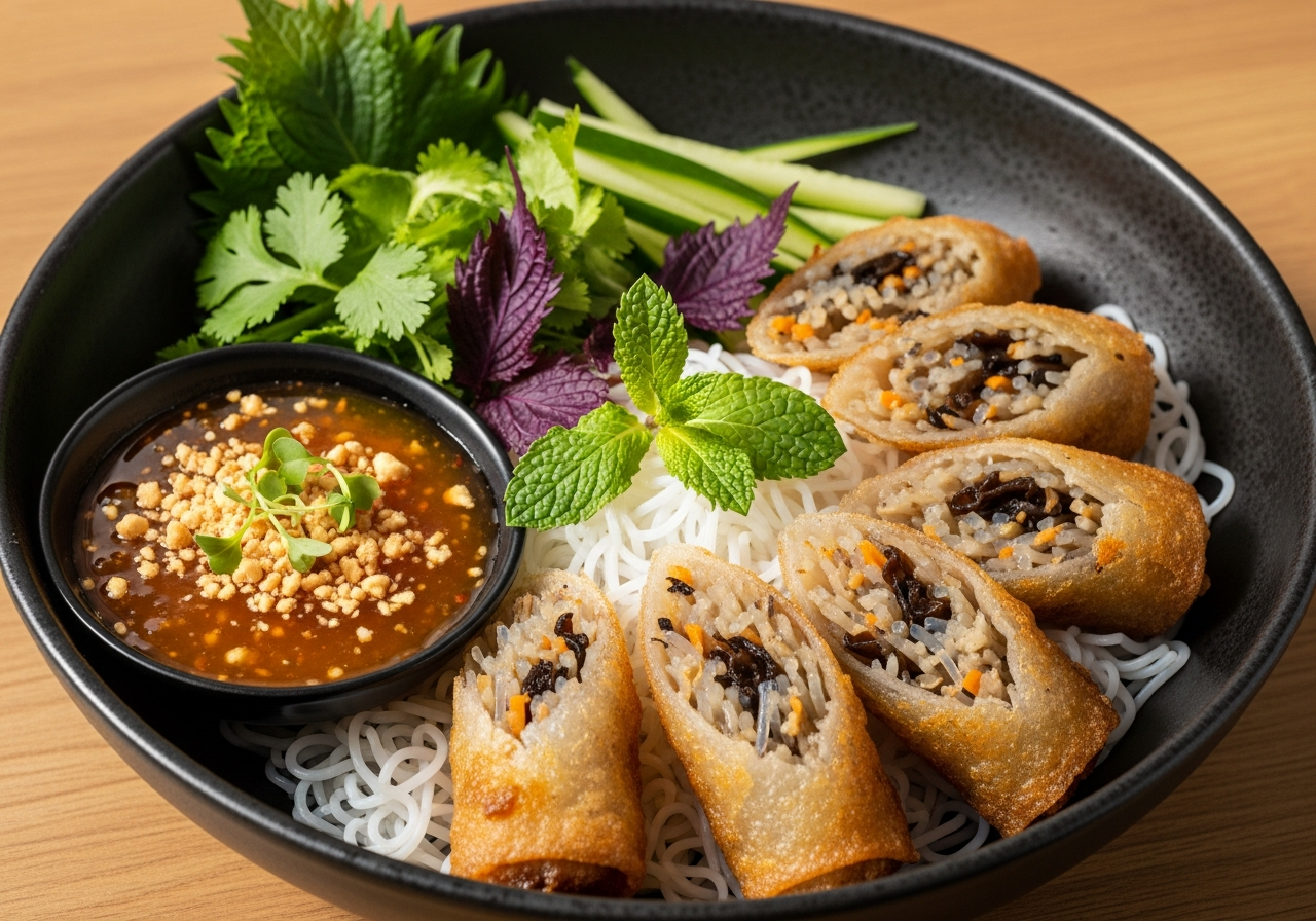Bún nem rán chay